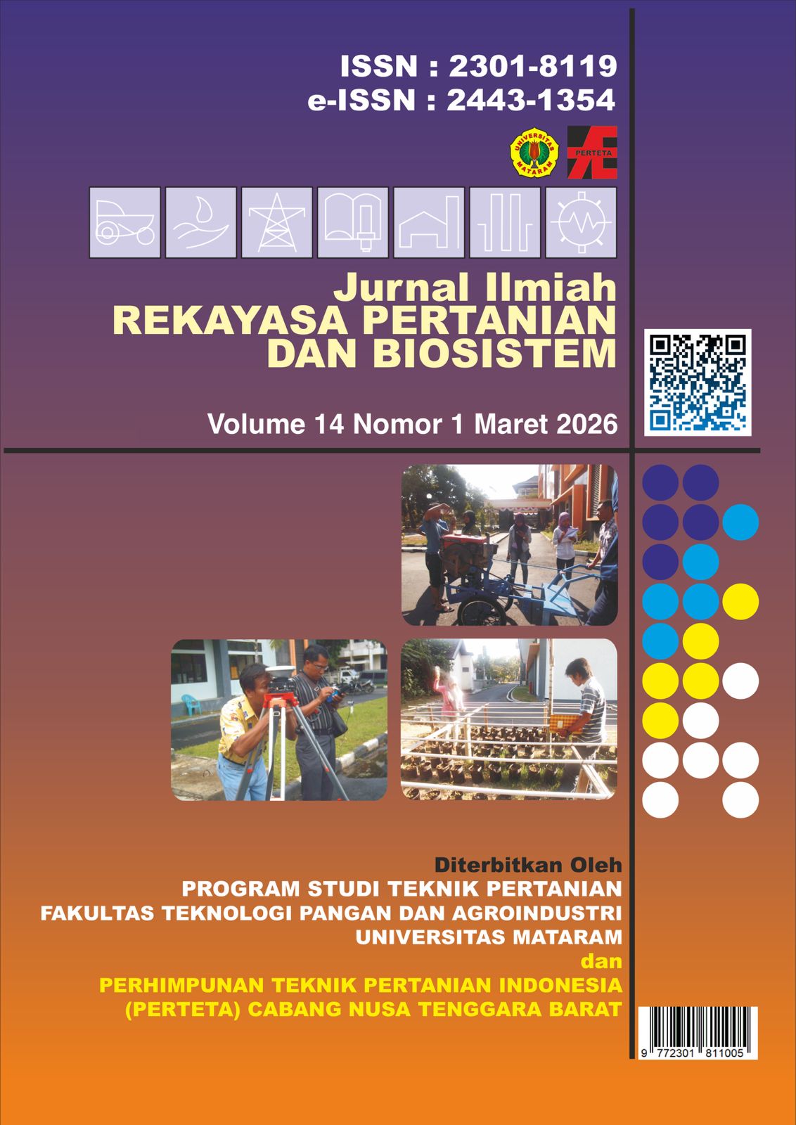 					View Vol. 14 No. 1 (2026): Jurnal Ilmiah Rekayasa Pertanian dan Biosistem
				