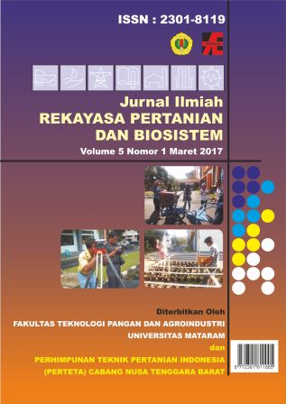 					View Vol. 5 No. 1 (2017): Jurnal Ilmiah Rekayasa Pertanian dan Biosistem
				